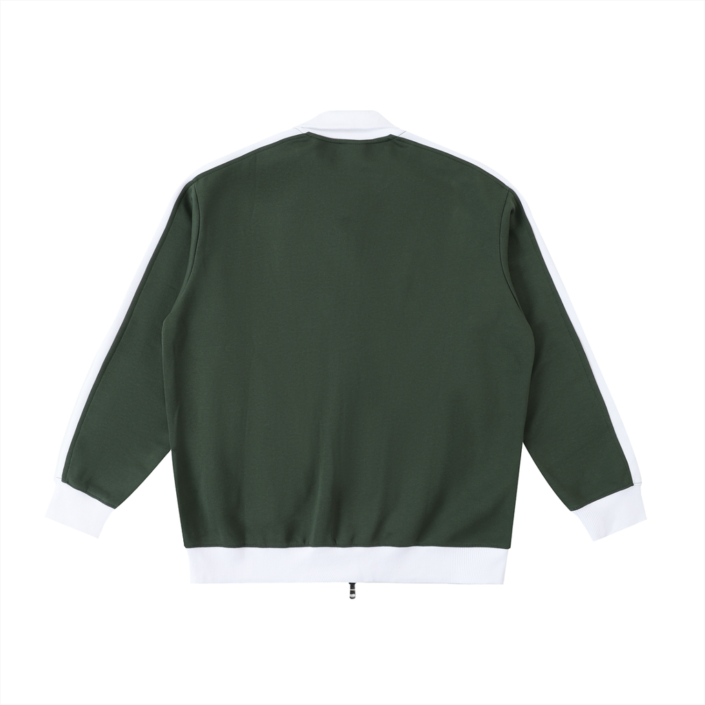 Contrast Trim Stand Collar Jacket